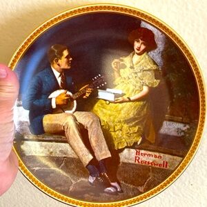 5/$10❤️❤️❤️Vintage 80s Norman Rockwell “Pondering On The Porch”Collectors Plate